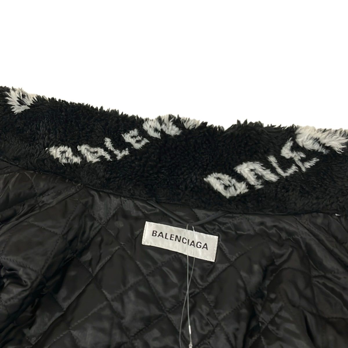 BALENCIAGA(バレンシアガ) ブルゾン サイズ34 ユニセックス - 595049 黒×白 長袖/ボア/秋/冬