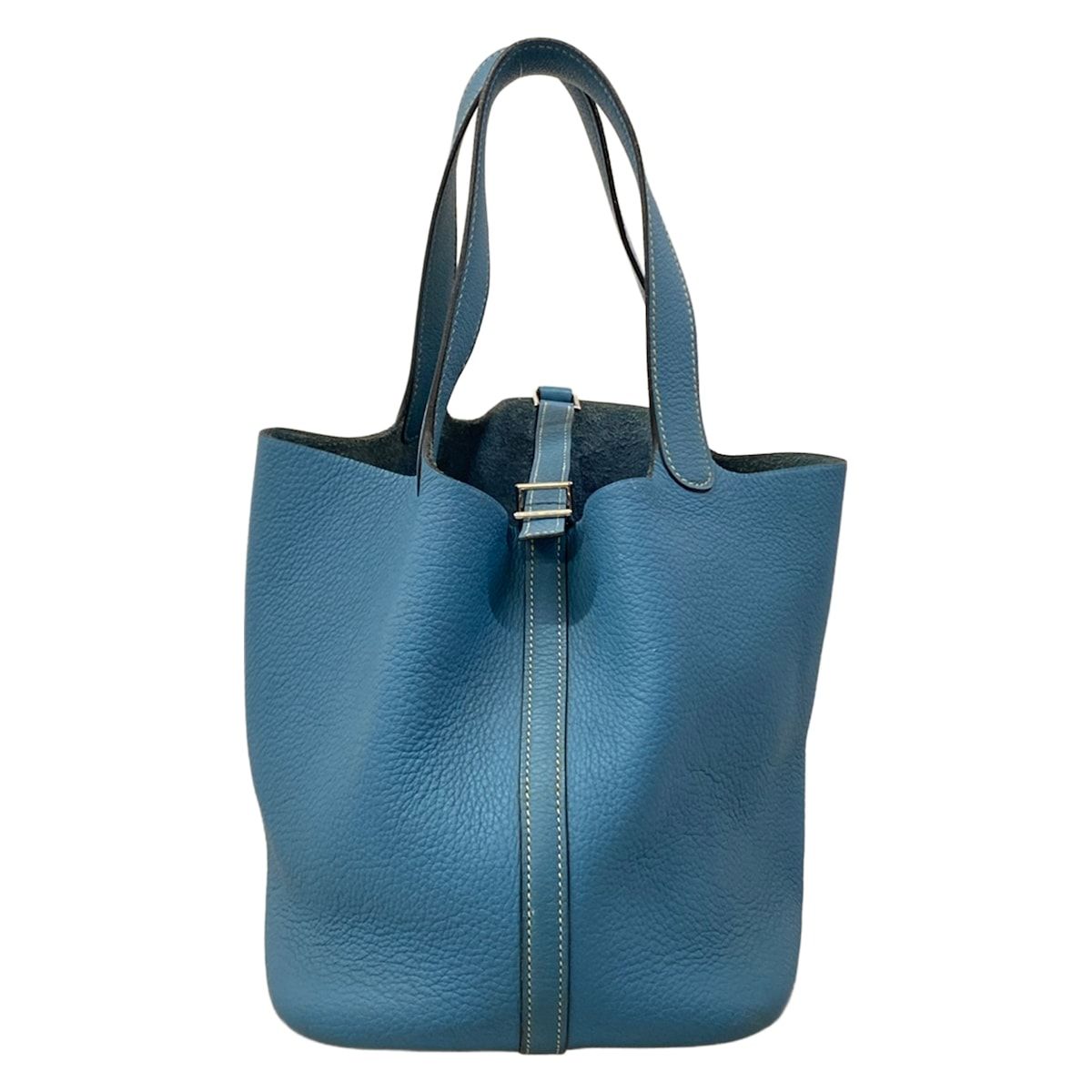 HERMES(エルメス) ハンドバッグ ピコタンPM ブルージーン シルバー金具