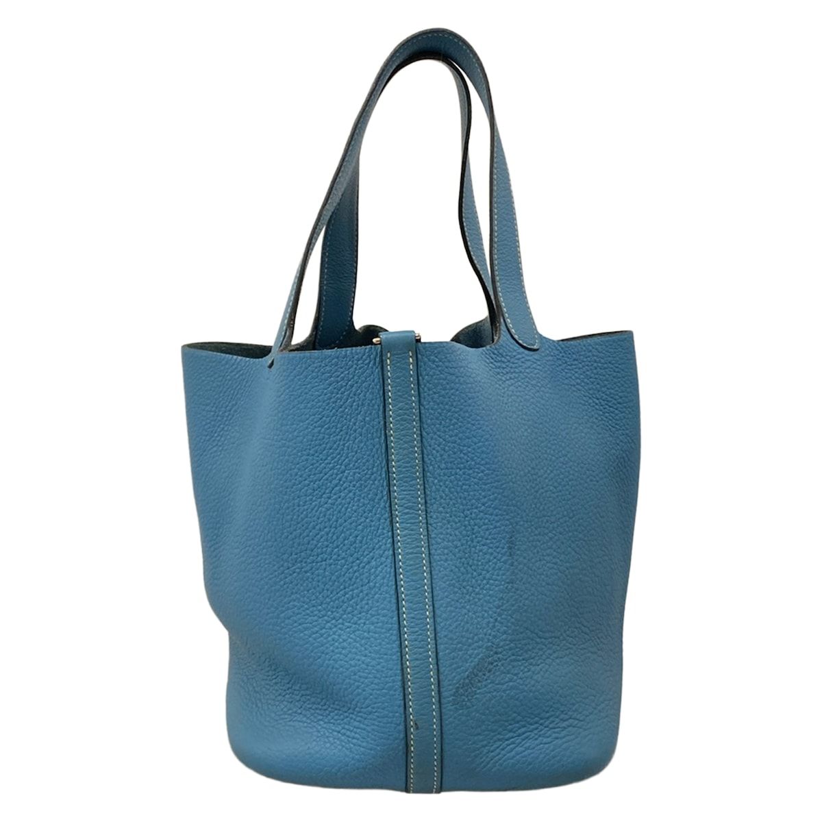 HERMES(エルメス) ハンドバッグ ピコタンPM ブルージーン シルバー金具