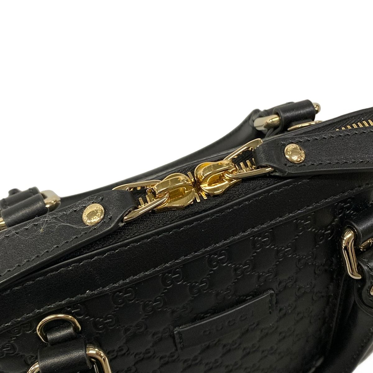 GUCCI(グッチ) ハンドバッグ美品 マイクログッチシマ 449654 黒 レザー