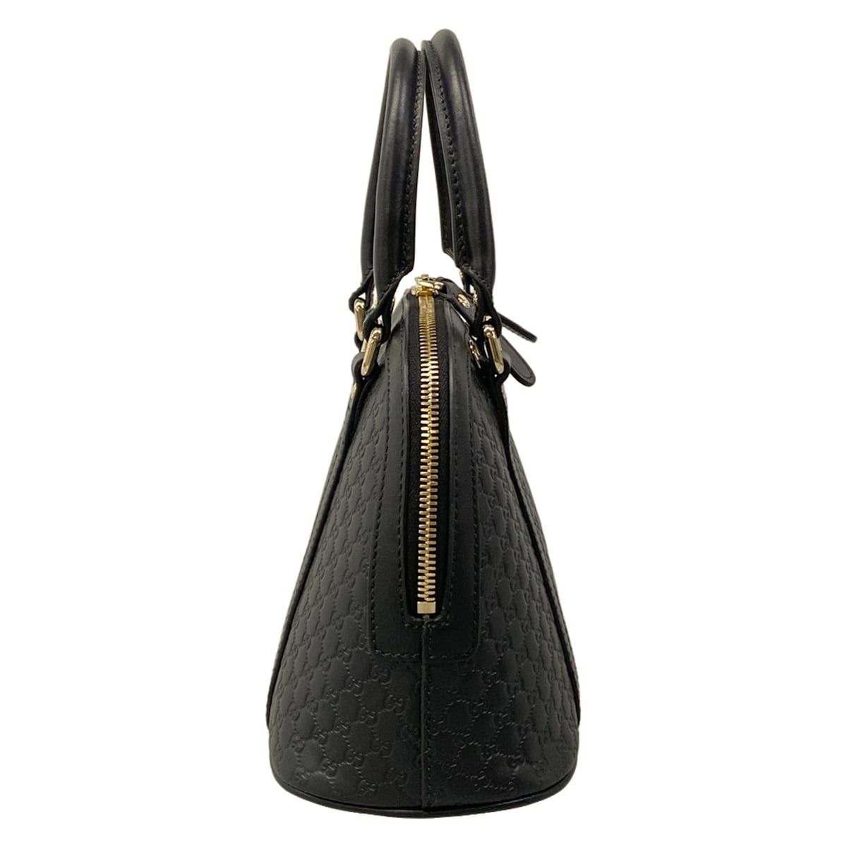 GUCCI(グッチ) ハンドバッグ美品 マイクログッチシマ 449654 黒 レザー