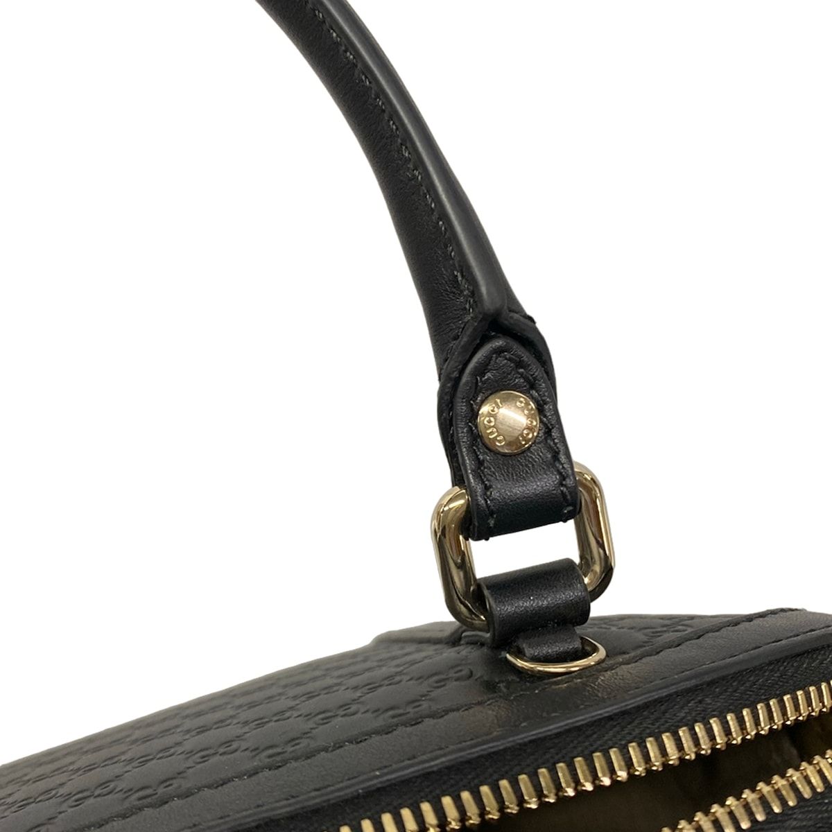 GUCCI(グッチ) ハンドバッグ美品 マイクログッチシマ 449654 黒 レザー