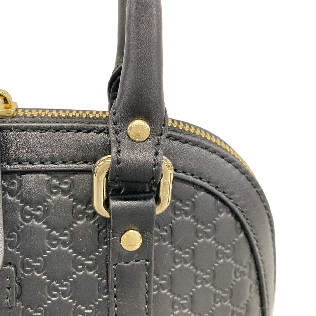 GUCCI(グッチ) ハンドバッグ美品 マイクログッチシマ 449654 黒 レザー