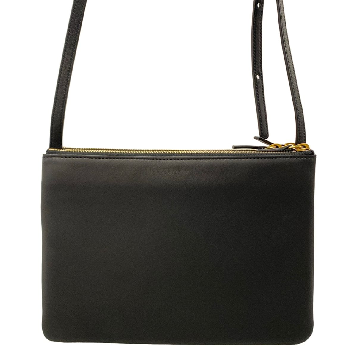CELINE(セリーヌ) ショルダーバッグ美品 トリオラージ 黒 レザー