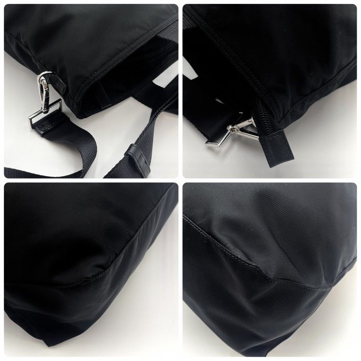 PRADA（プラダ） テスート ナイロン 2WAYトートバッグ ショルダーバッグ ブラック シルバー金具 レディース メンズ 【中古】