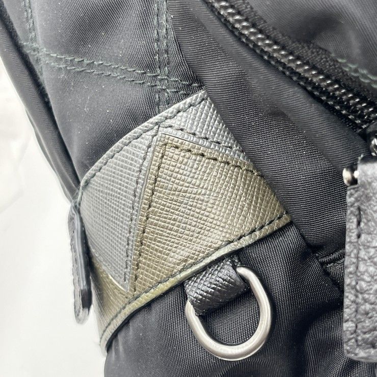 PRADA(プラダ)キルティング ナイロン バックパック リュックサック ブラック レザー シルバー金具 メンズ レディース【中古】 PRADA(プラダ)キルティング ナイロン バックパック リュックサック ブラック レザー シルバー金具 メンズ レディース【中古】