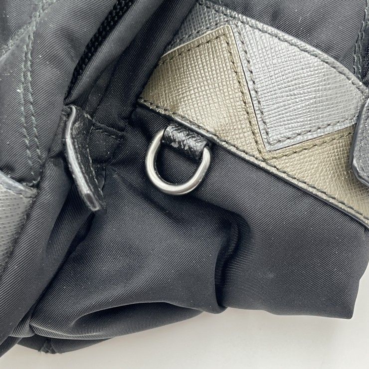PRADA(プラダ)キルティング ナイロン バックパック リュックサック ブラック レザー シルバー金具 メンズ レディース【中古】 PRADA(プラダ)キルティング ナイロン バックパック リュックサック ブラック レザー シルバー金具 メンズ レディース【中古】