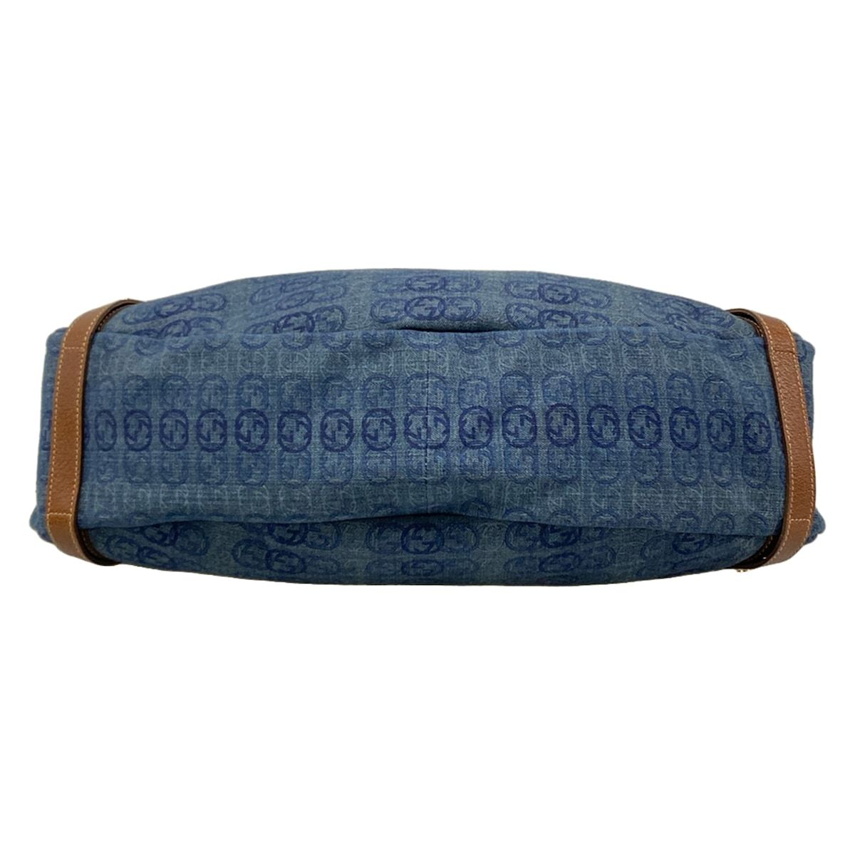 GUCCI(グッチ) トートバッグ美品 アビー 130736 ブルー×ダークブラウン インターロッキングG柄 レザー