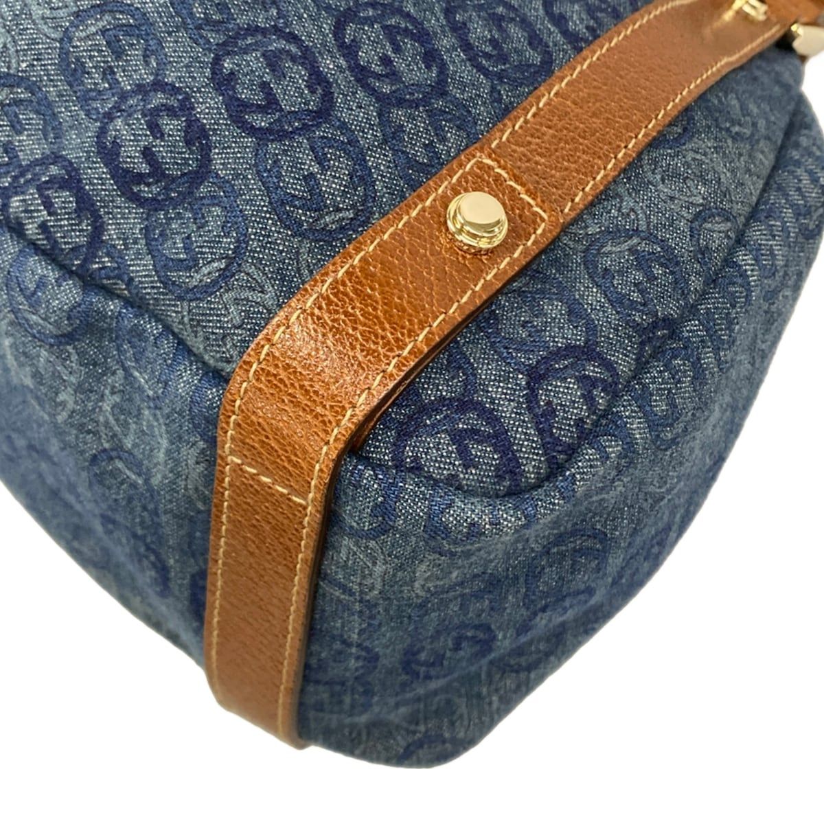 GUCCI(グッチ) トートバッグ美品 アビー 130736 ブルー×ダークブラウン インターロッキングG柄 レザー