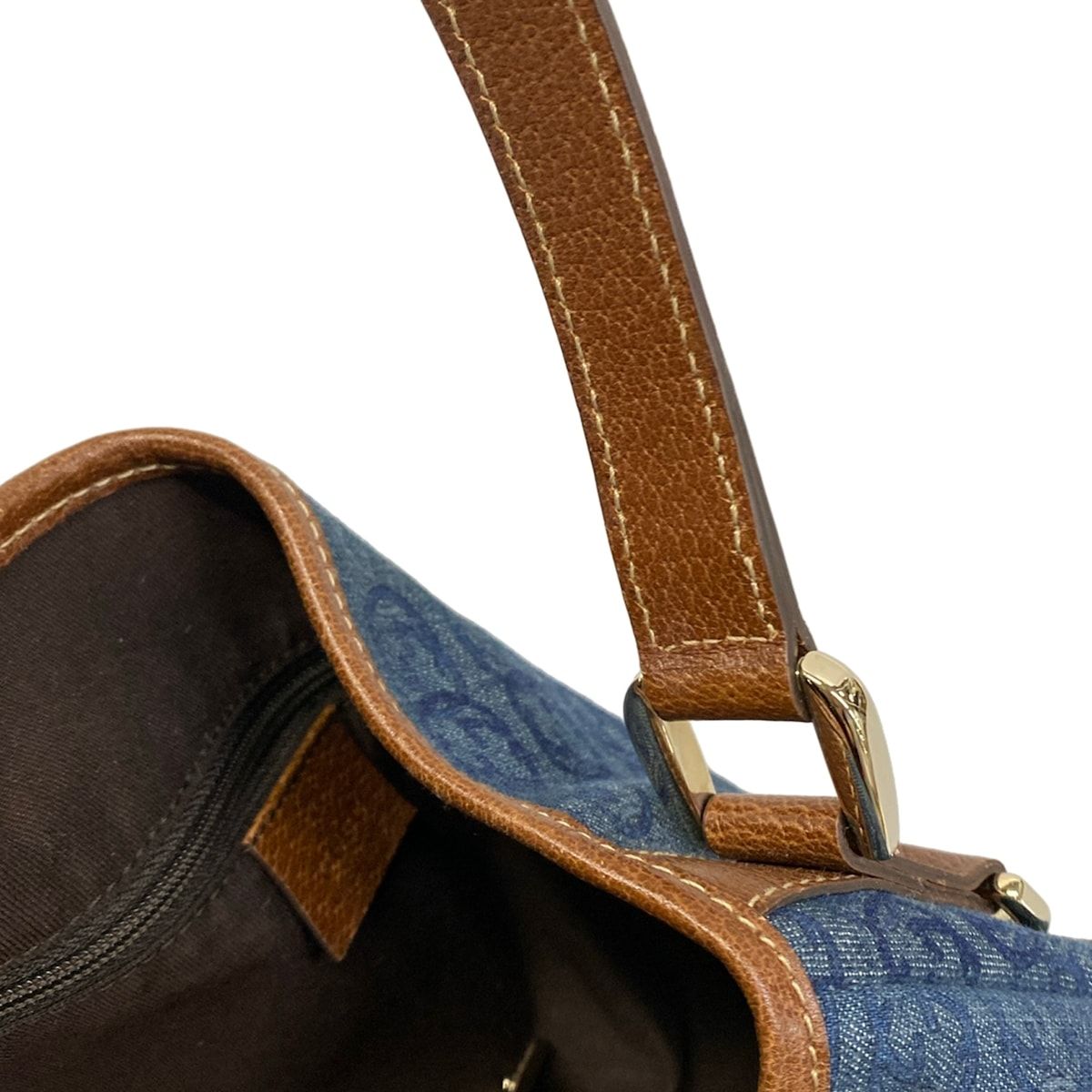 GUCCI(グッチ) トートバッグ美品 アビー 130736 ブルー×ダークブラウン インターロッキングG柄 レザー
