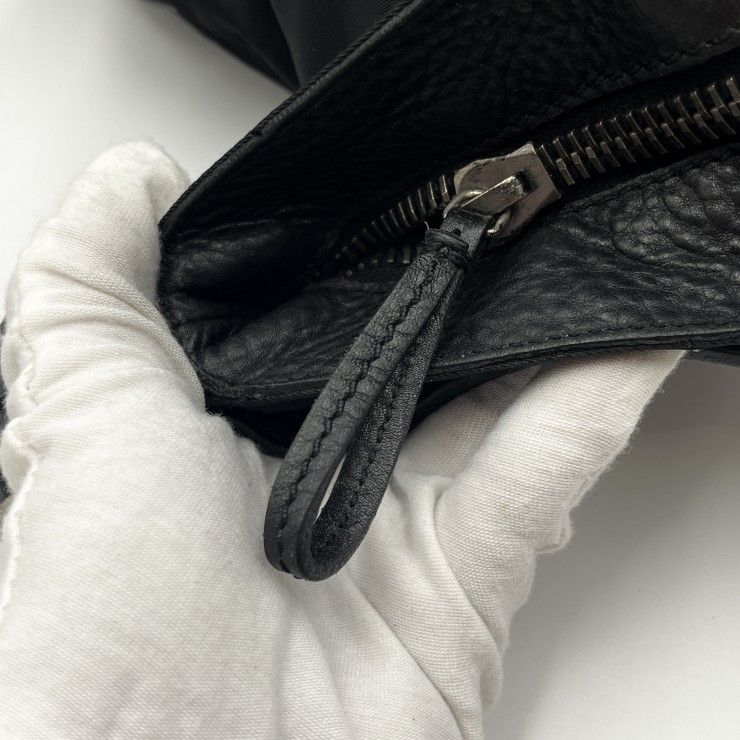 PRADA(プラダ)Tessuto ナイロン ショルダーバッグ ブラック レザー レディース メンズ ユニセックス イタリア製【中古】 PRADA(プラダ)Tessuto ナイロン ショルダーバッグ ブラック レザー レディース メンズ ユニセックス イタリア製【中古】