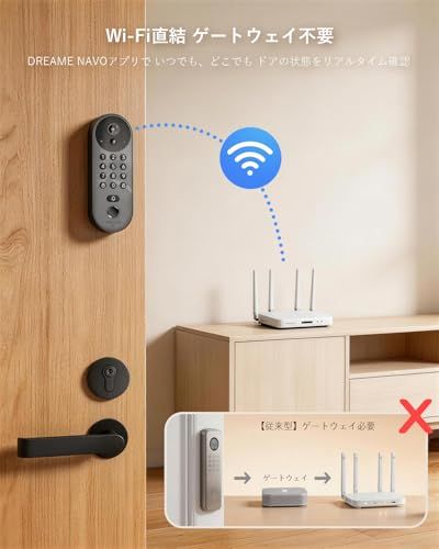 Dreame スマートロック Vision Pro スマートキー オートロック カメラ付き 玄関ドア 後付け AI指紋認証 Wi-Fi直結 2K見守り ドアベル一体型 工事不要 Alexa/Google Assistant対応/ dbaa5176 Dreame スマートロック Vision Pro スマートキー オートロック カメラ付き 玄関ドア 後付け AI指紋認証 Wi-Fi直結 2K見守り ドアベル一体型 工事不要 Alexa/Google Assistant対応/ dbaa5176