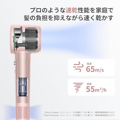 dreame (ドリーミー) Gleam 速乾ヘアドライヤー 1200W ブラシレス高速モーター 髪質改善 抜け毛対策 超軽量 静電気防止 温度制御システム（100回/秒検出） 2段階風速 4段階温度設定 冷風/熱風 59dB低騒音 スマート ac9327da