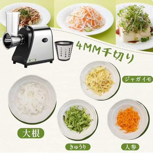 電動野菜スライサー 5種替刃 ステンレス製 家庭用 多機能 粗切り・細切り・厚スライス・薄スライス・みじん切り 時短調理 サラダに最適 日本語取り扱い説明書(250Wモーター搭載)/ 310d0da5 電動野菜スライサー 5種替刃 ステンレス製 家庭用 多機能 粗切り・細切り・厚スライス・薄スライス・みじん切り 時短調理 サラダに最適 日本語取り扱い説明書(250Wモーター搭載)/ 310d0da5