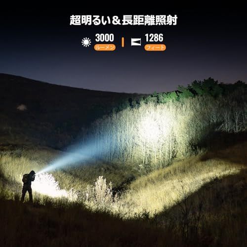 Sofirn SK30 戦術懐中電灯 フラッシュライト 3000ルーメン 高輝度 強力 超強遠射 デュアルスイ USBC充電式 二重スイッチ IP68防水 防災 アウトドア用 停電対策 キャンプ 緊急用/ e2543297