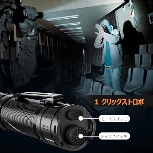 Sofirn SK30 戦術懐中電灯 フラッシュライト 3000ルーメン 高輝度 強力 超強遠射 デュアルスイ USBC充電式 二重スイッチ IP68防水 防災 アウトドア用 停電対策 キャンプ 緊急用/ e2543297