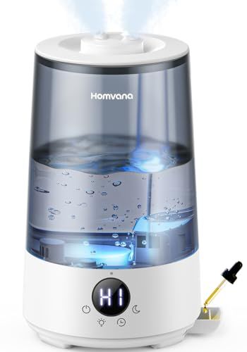 Homvana (ホムバナ) 加湿器 アロマ -【2025新登場3-in-1・16dB設計】3.6L 上から給水 ダブル吹出口, 大容量 節電 25時間連続稼働 18畳まで対応 空焚き防止 寝室 卓上 おしゃれ 7色LEDライト アロマディフ 2347edc5