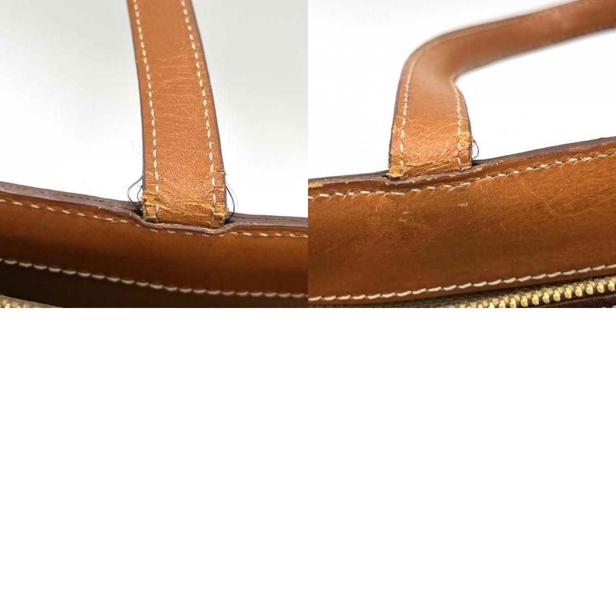 CELINE(セリーヌ) ヴィンテージ マカダム トートバッグ ハンドバッグ ボーダー柄 ブラウン PVC レザー ゴールド レディース 【中古】 CELINE(セリーヌ) ヴィンテージ マカダム トートバッグ ハンドバッグ ボーダー柄 ブラウン PVC レザー ゴールド レディース 【中古】