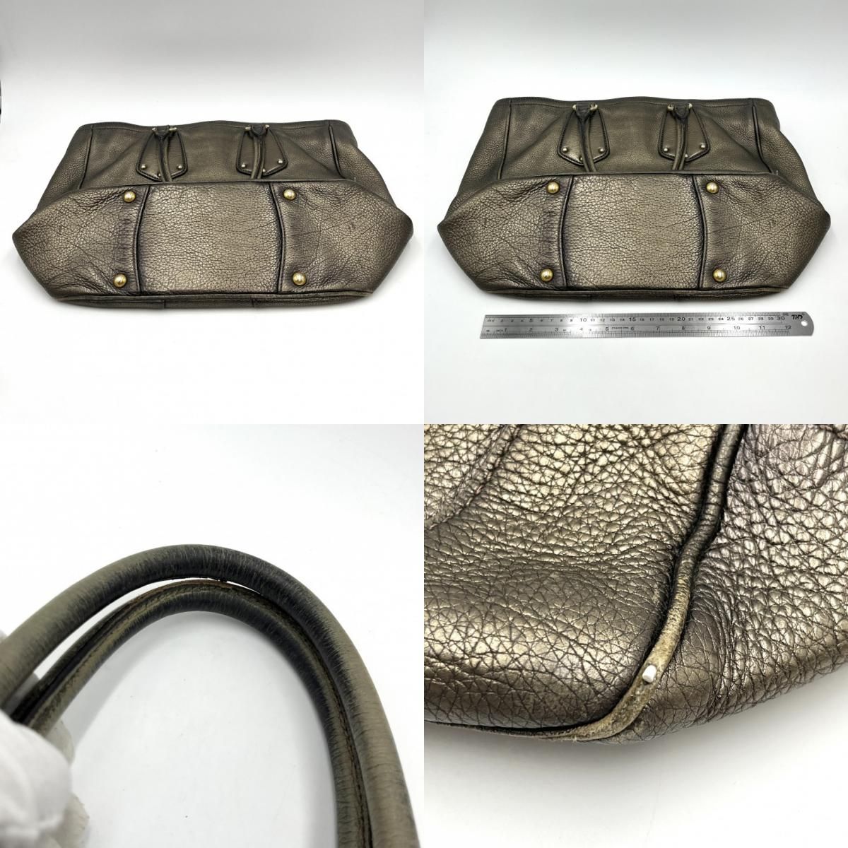 PRADA(プラダ)ハンドバッグ トートバッグ ブロンズ レザー ゴールド金具 レディース イタリア製【中古】 PRADA(プラダ)ハンドバッグ トートバッグ ブロンズ レザー ゴールド金具 レディース イタリア製【中古】