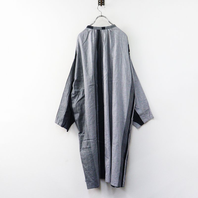 タマキニイメ tamaki niime 玉木新雌 バンドカラー シャツ ワンピース |グレー系 トップス 長袖 ドレス【2400014956580】 タマキニイメ tamaki niime 玉木新雌 バンドカラー シャツ ワンピース |グレー系 トップス 長袖 ドレス【2400014956580】