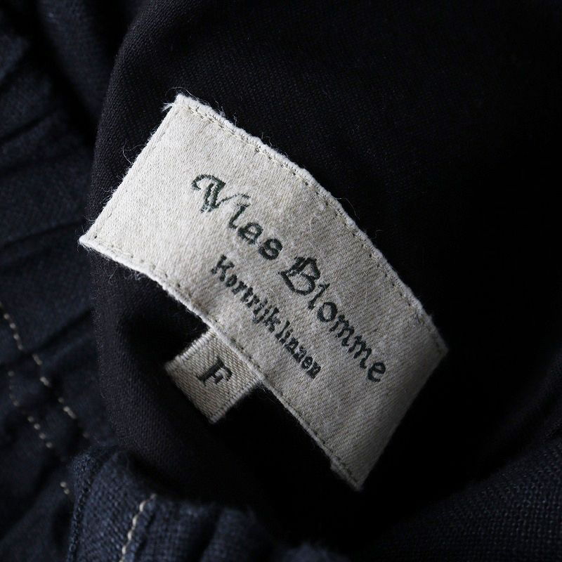 定価30800円 2025 ヴラスブラム Vlas Blomme Hemp Canvas ギャザーフレアスカート F ブラック／ボトムス ロングスカート【2400014953381】