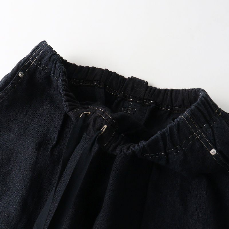 定価30800円 2025 ヴラスブラム Vlas Blomme Hemp Canvas ギャザーフレアスカート F ブラック／ボトムス ロングスカート【2400014953381】