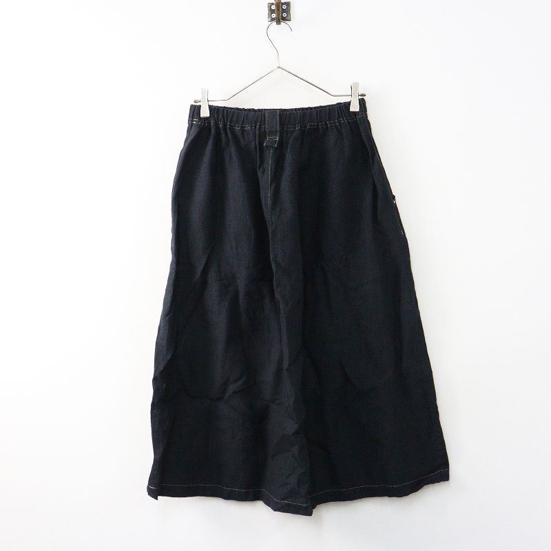 定価30800円 2025 ヴラスブラム Vlas Blomme Hemp Canvas ギャザーフレアスカート F ブラック／ボトムス ロングスカート【2400014953381】