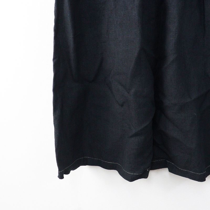 定価30800円 2025 ヴラスブラム Vlas Blomme Hemp Canvas ギャザーフレアスカート F ブラック／ボトムス ロングスカート【2400014953381】