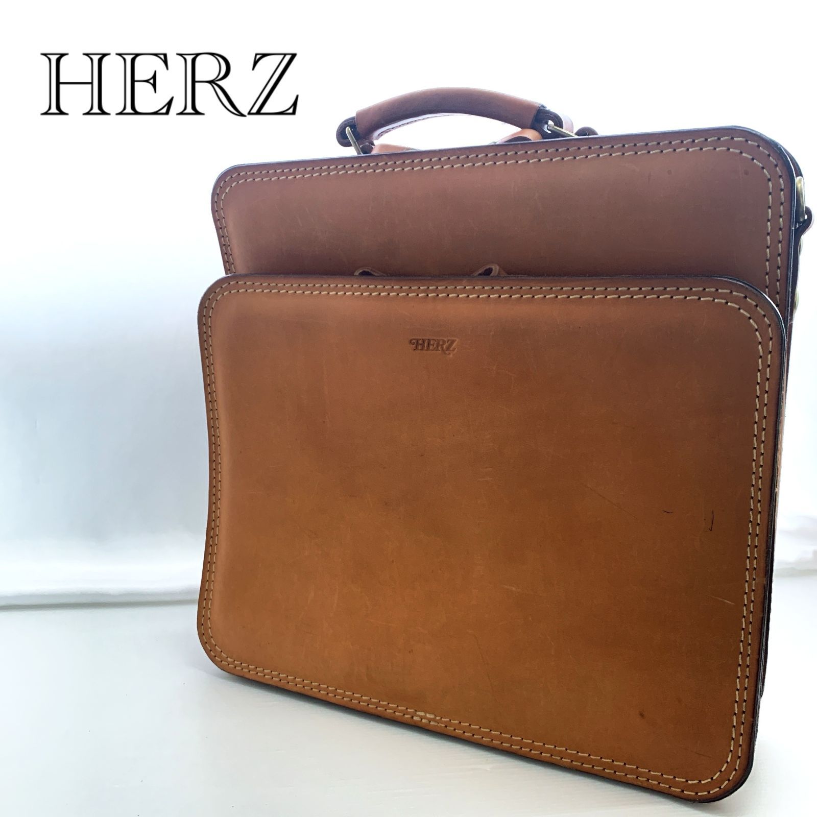 HERZ ヘルツ レザー ビジネスバッグ ブリーフバッグ ブラウン ショルダー欠品 メンズ 鞄 _218067 16,060円