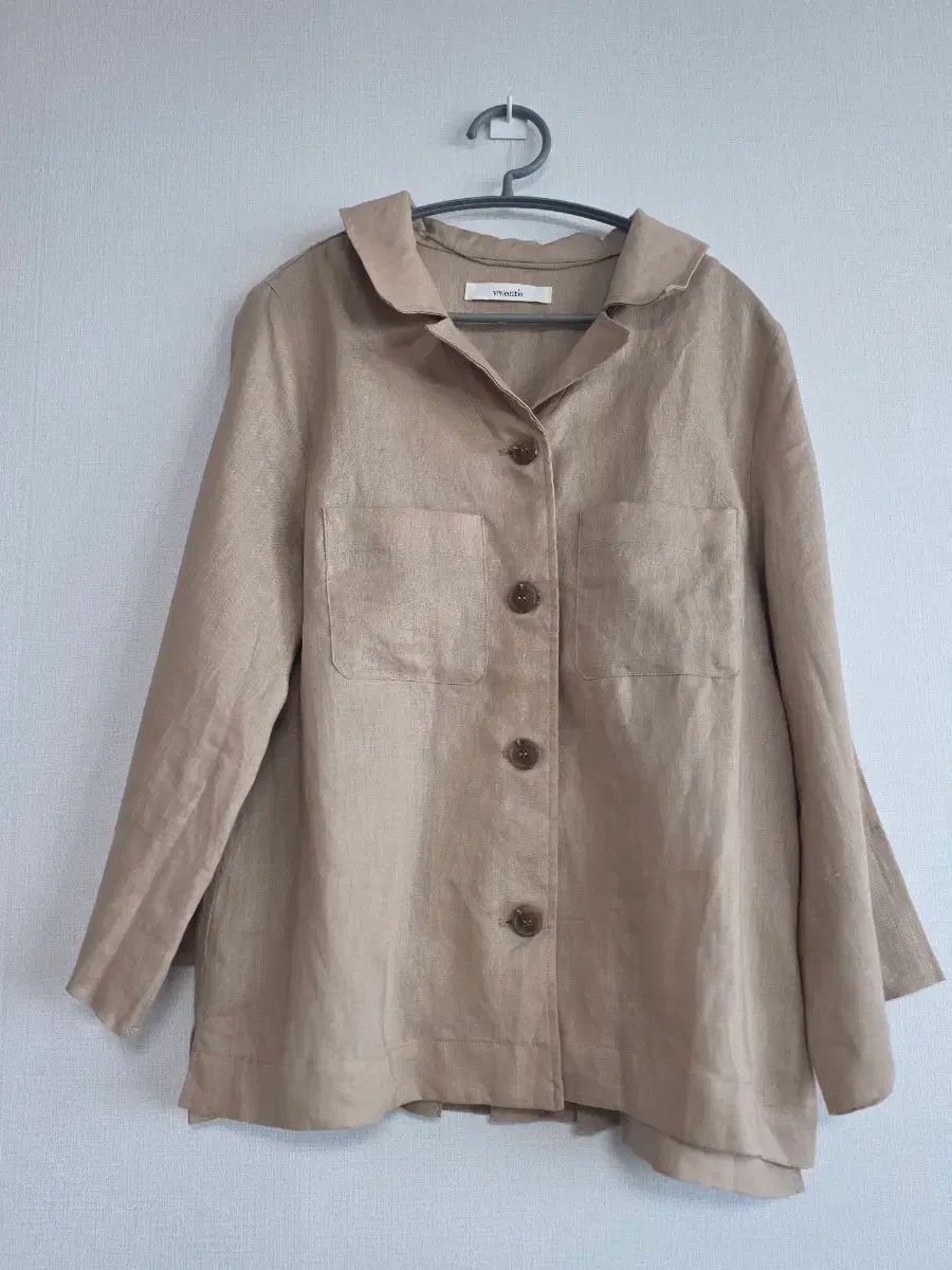 vivienrie リネン シャツ ジャケット ベージュ