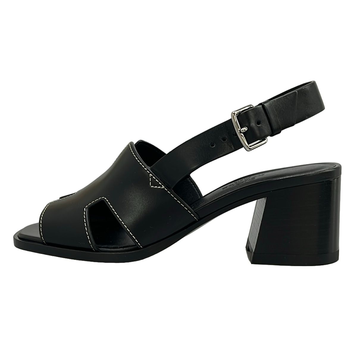 HERMES(エルメス) サンダル 35 1/2 レディース美品 エルベ60 黒 レザー