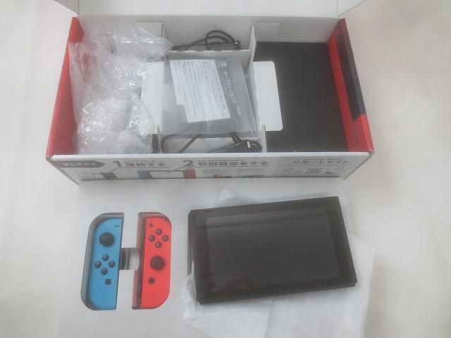 ゲーム Nintendo switch ニンテンドースイッチ 本体 動作品 HAC-001 ジョイコン ネオンブルー ネオンレッド 箱 周辺機器付き 中古品