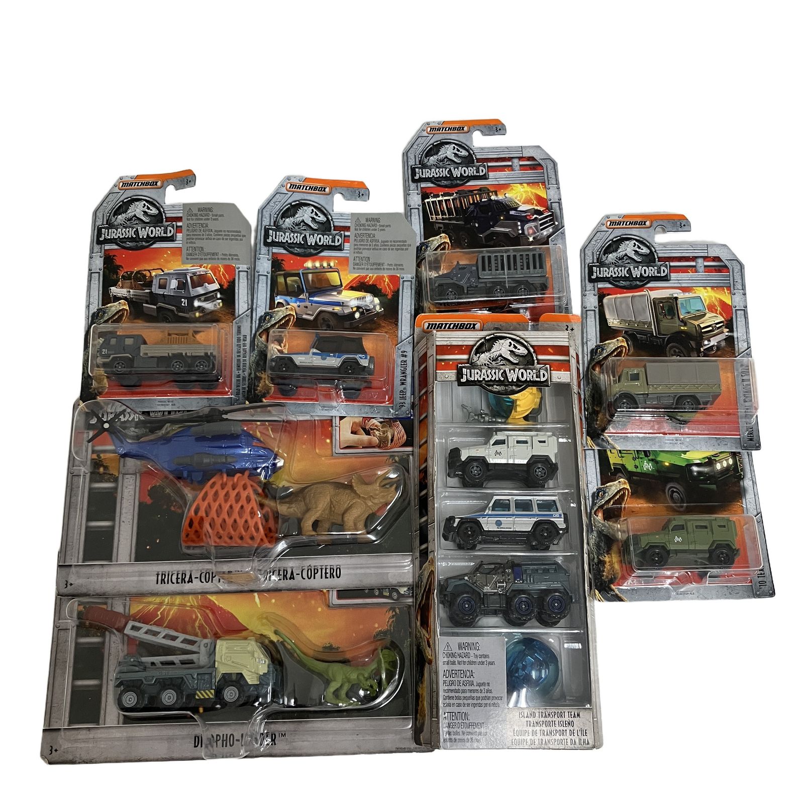 MATCHBOX マッチボックス ジュラシック・ワールド ダイノトランスポーターズ アソート 含む 8点セット 未使用 O11220321