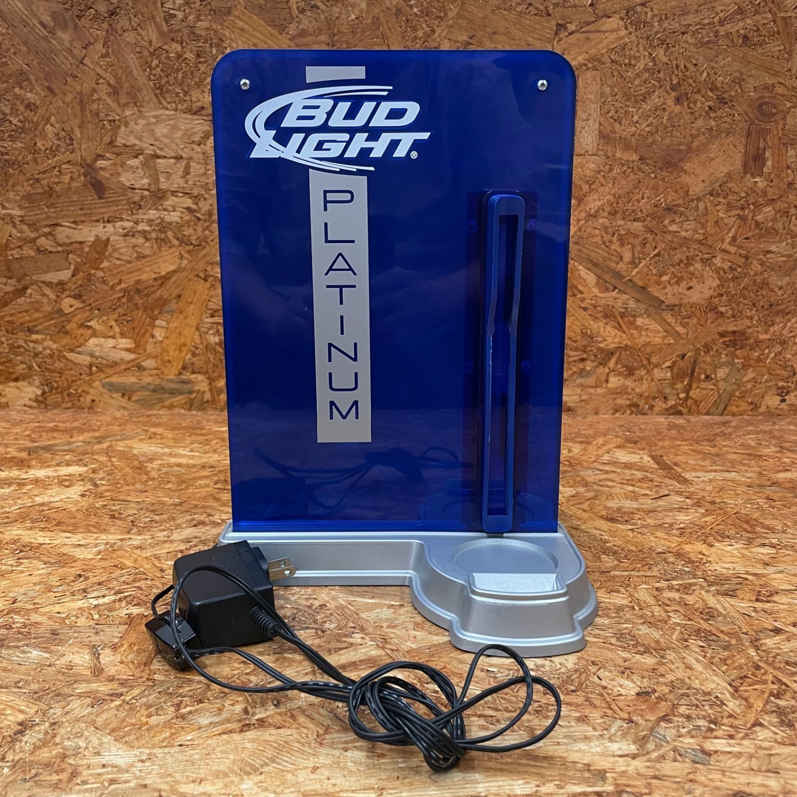 非売品 BUD LIGHT PLATINUM 電光 ディスプレイ 点灯確認済 バドライト プラチナム 販促 LED照明 アメリカ雑貨 看板 バナーカフェ BAR ガレージ 店舗 ユーズド USED
