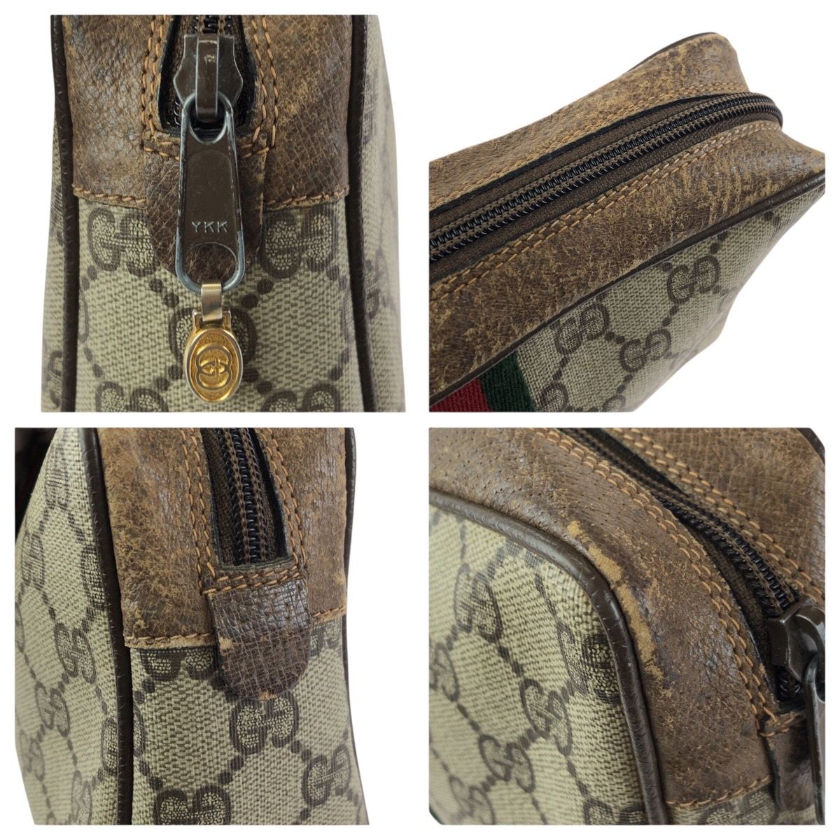 GUCCI グッチ ヴィンテージ オールドグッチ シェリーライン ベージュ