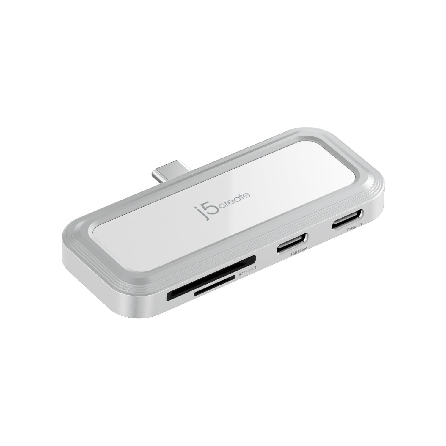 j5create USB-C 直付け式 4in1マルチアダプター iPhone17 シリーズ対応 PD100W充電 USB3.2 Gen1 5Gbps microSD/SDカードリーダー搭載 高速転送 スマホ/タブレット/ノートPC ケース装着可 ド ...