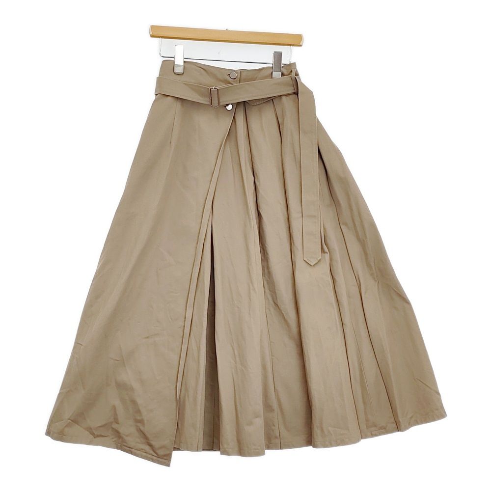 foufou trench flare skirt トレンチフレアスカート ラップ 91sk01 サイズ0 ベルト付き ロングスカート ベージュ レディース フーフー【中古】6-0424G♪