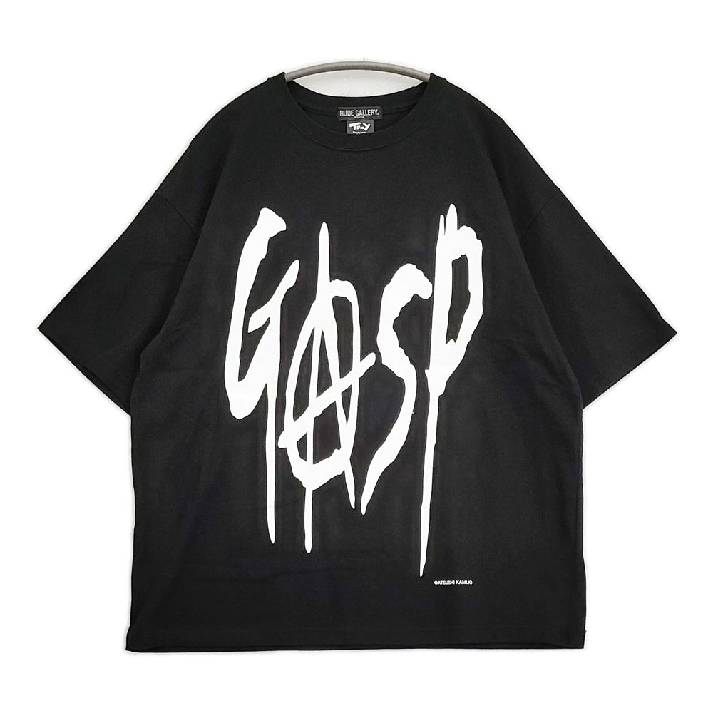 RUDE GALLERY GASP LOGO BIG TEE M 上條淳士 To-y オーバーサイズ 半袖Ｔシャツ カットソー ブラック メンズ ルードギャラリー【中古】6-0424S♪