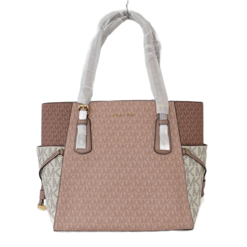 マイケルコース MICHAEL KORS VOYAGER ボイジャー トートバッグ モノグラム ロゴ 総柄 ピンク 白 ホワイト 30S0GV6T4V ■ECE004