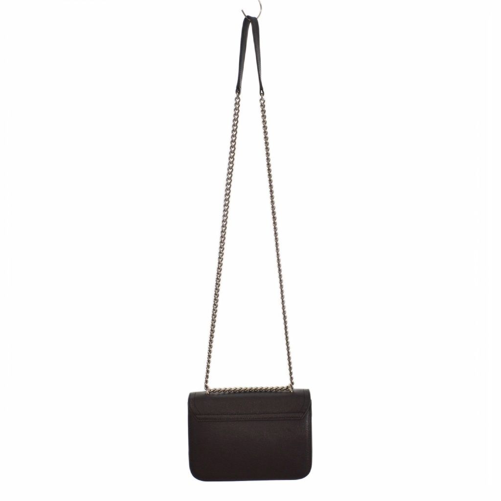 フルラ FURLA ショルダーバッグ ミニ ロゴ金具 無地 チェーンショルダー 黒 ブラック ■ECE004