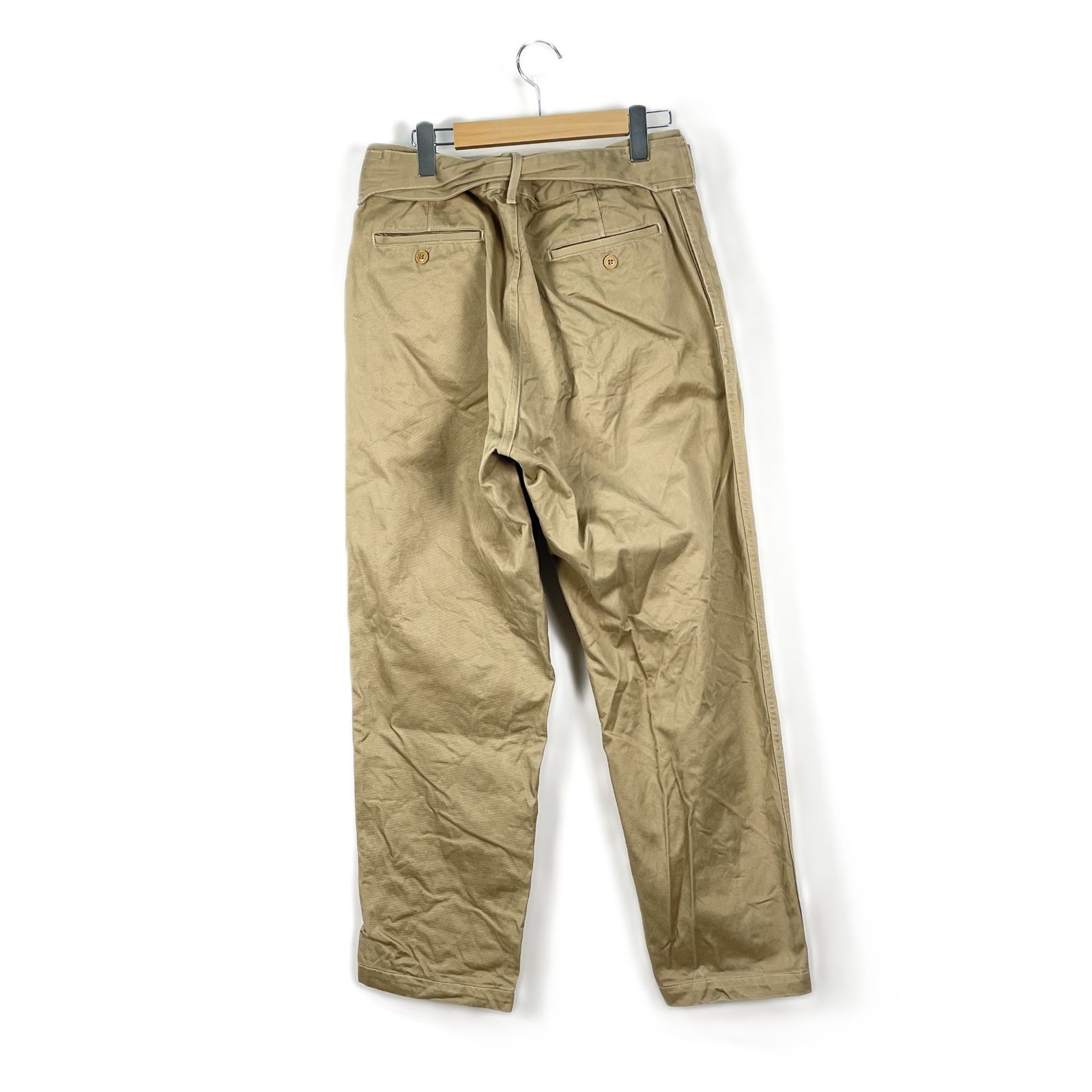 COMOLI コモリ K01-03006 ベルテッドチノパンツ タック ワイド 