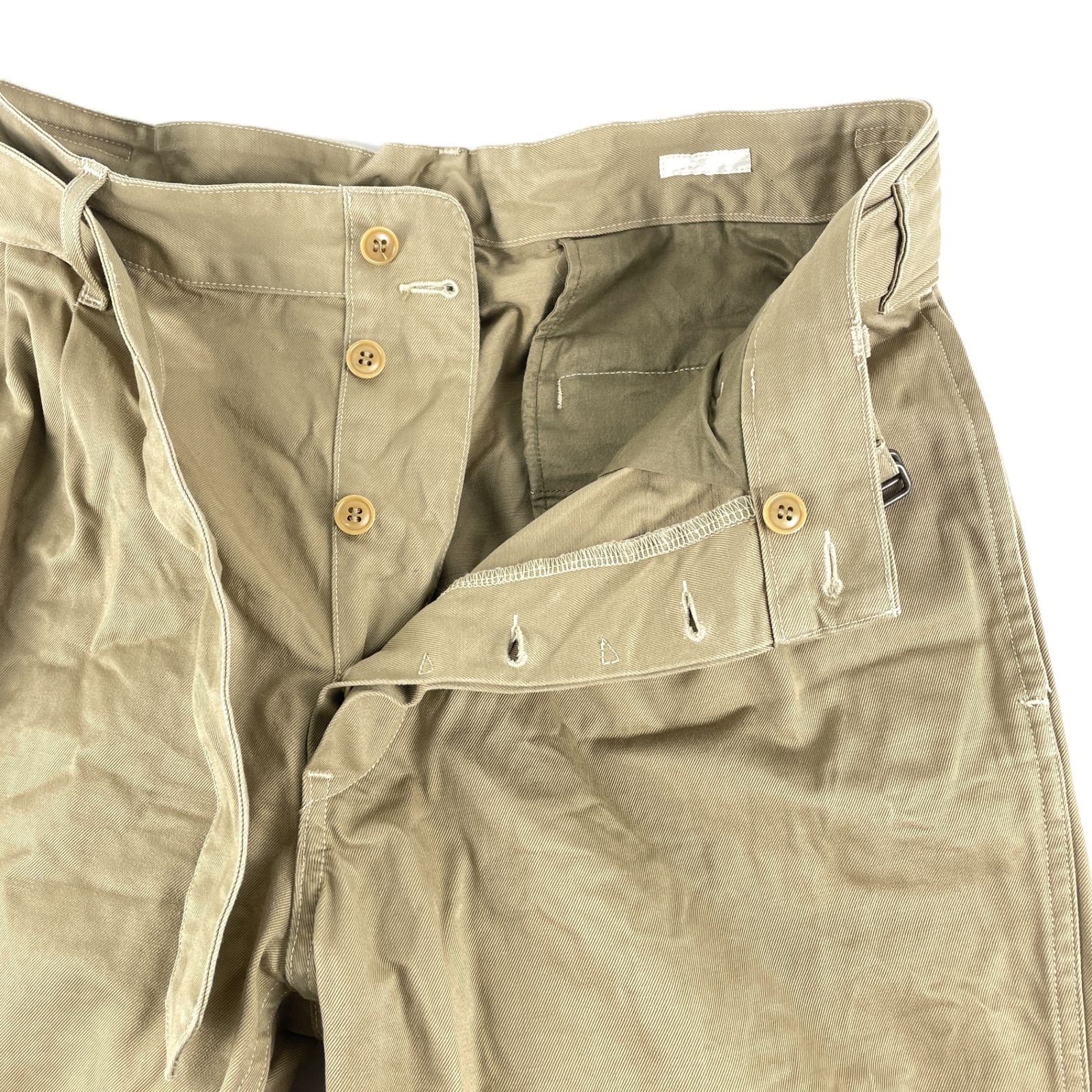 COMOLI コモリ K01-03006 ベルテッドチノパンツ タック ワイド 