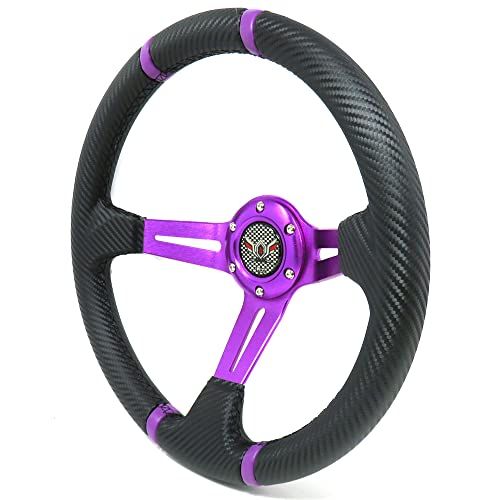 アルティード(ALTEED) スポーツステアリング 350φ パープルディープコーンモデル 紫スポークxカーボンデザイン 自動車用社外ハンドル shu 69a09b97