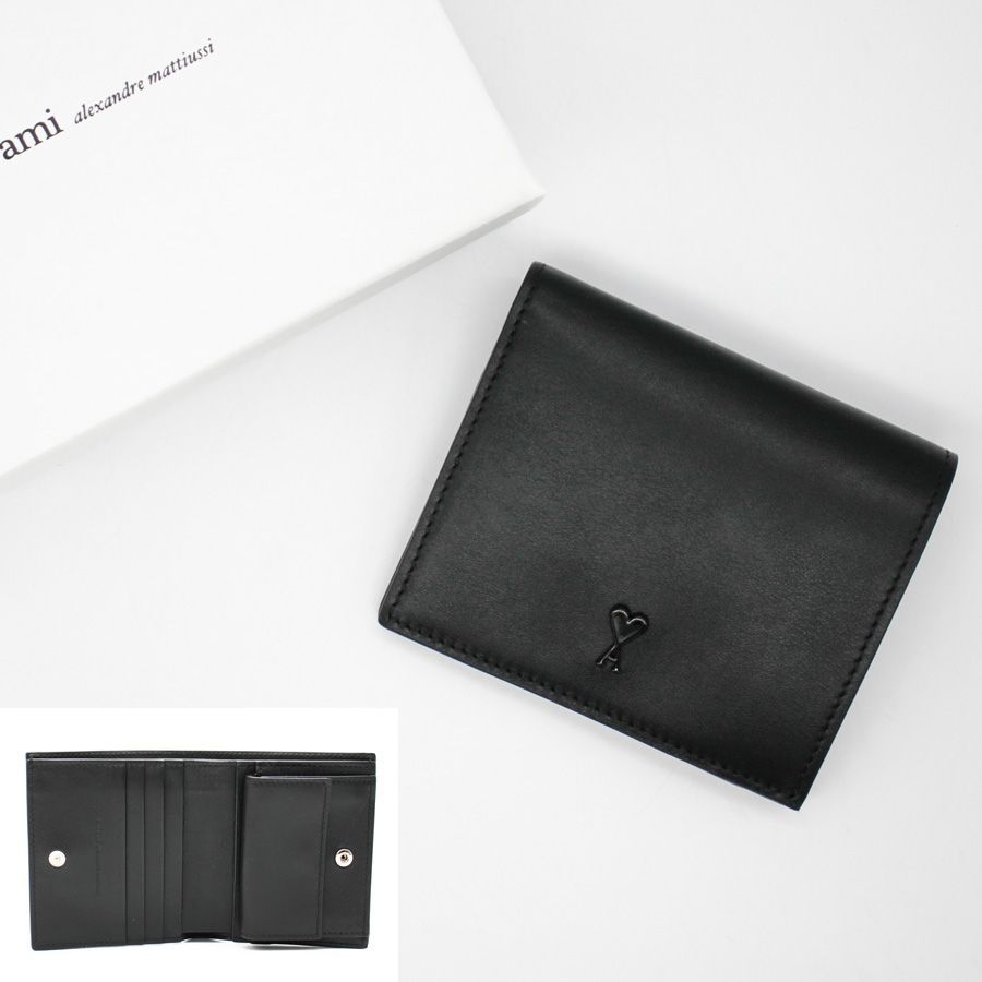 【新品商品】AMI PARIS アミ パリス (USL715 AL0138) 二つ折り財布 カウハイドレザー Ami De Coeur バイフォールドウォレット