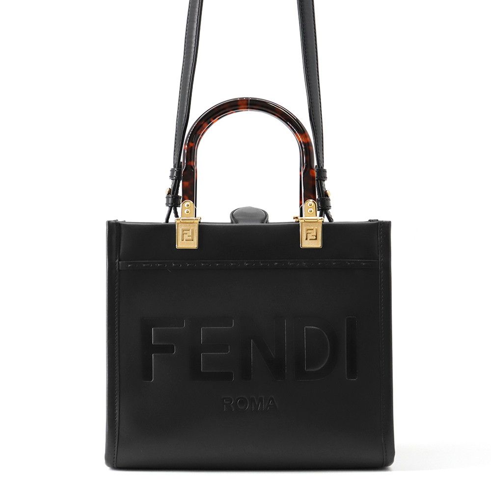 フェンディ ハンドバッグ サンシャイン ショッパー スモール レザー 8BH394 FENDI 2wayショルダーバッグ 黒