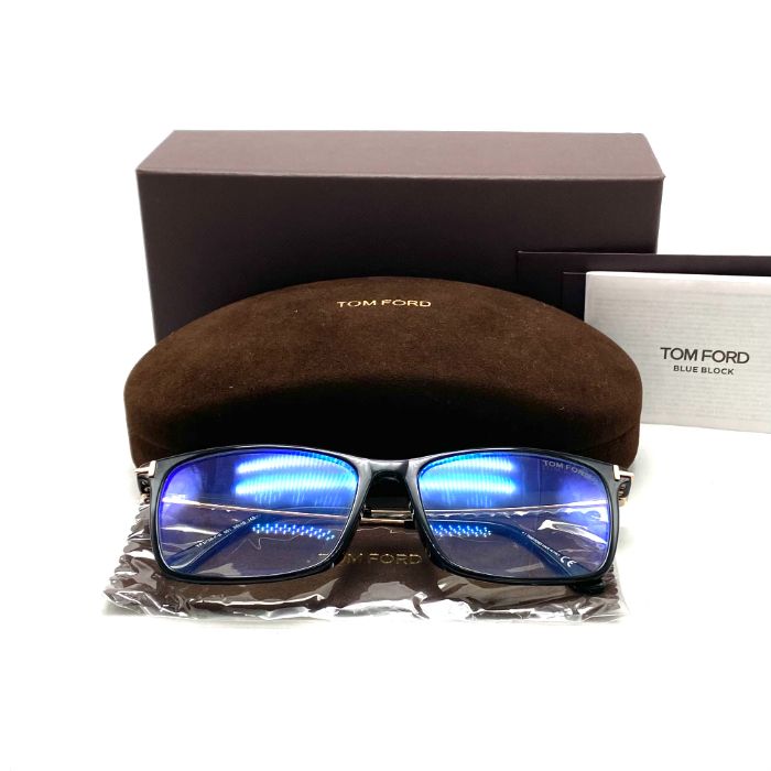 【中古】美品 TOM FORD トムフォード ロゴ シルバー メガネ eH10175N