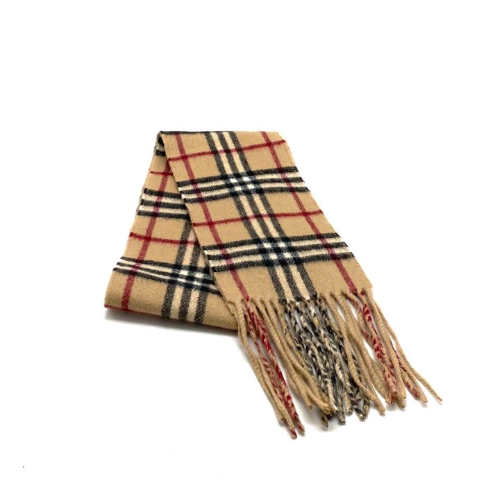 【中古】良品 BURBERRY バーバリー ノヴァ チェック キッズ カシミヤ マフラー fH0129N