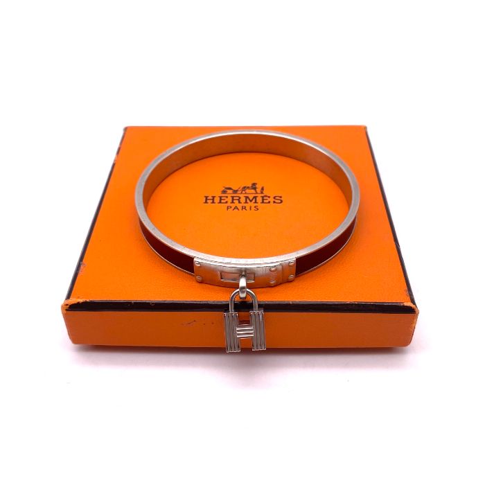 【中古】 良品 HERMES エルメス ケリー シルバー バングル fY04117N