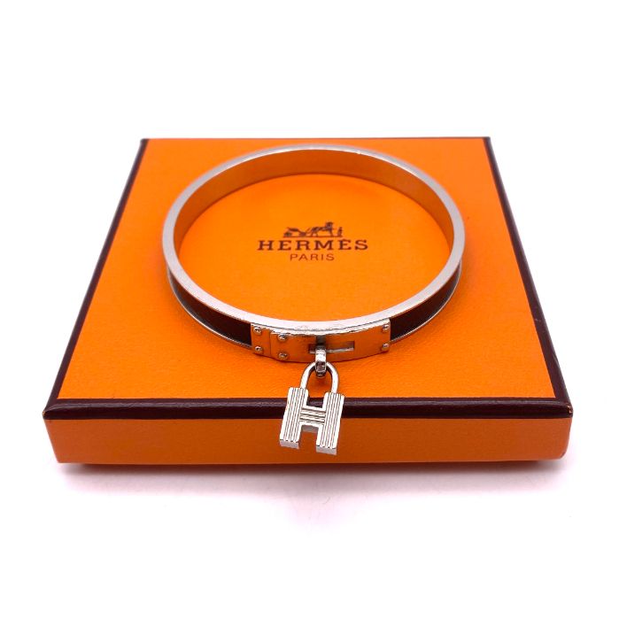 【中古】美品 HERMES エルメス ケリー シルバー バングル fY04118N
