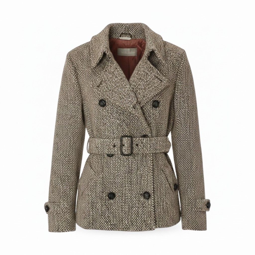 26e8 Max Mara マックスマーラ ダブルブレスト ツイードコート 中綿